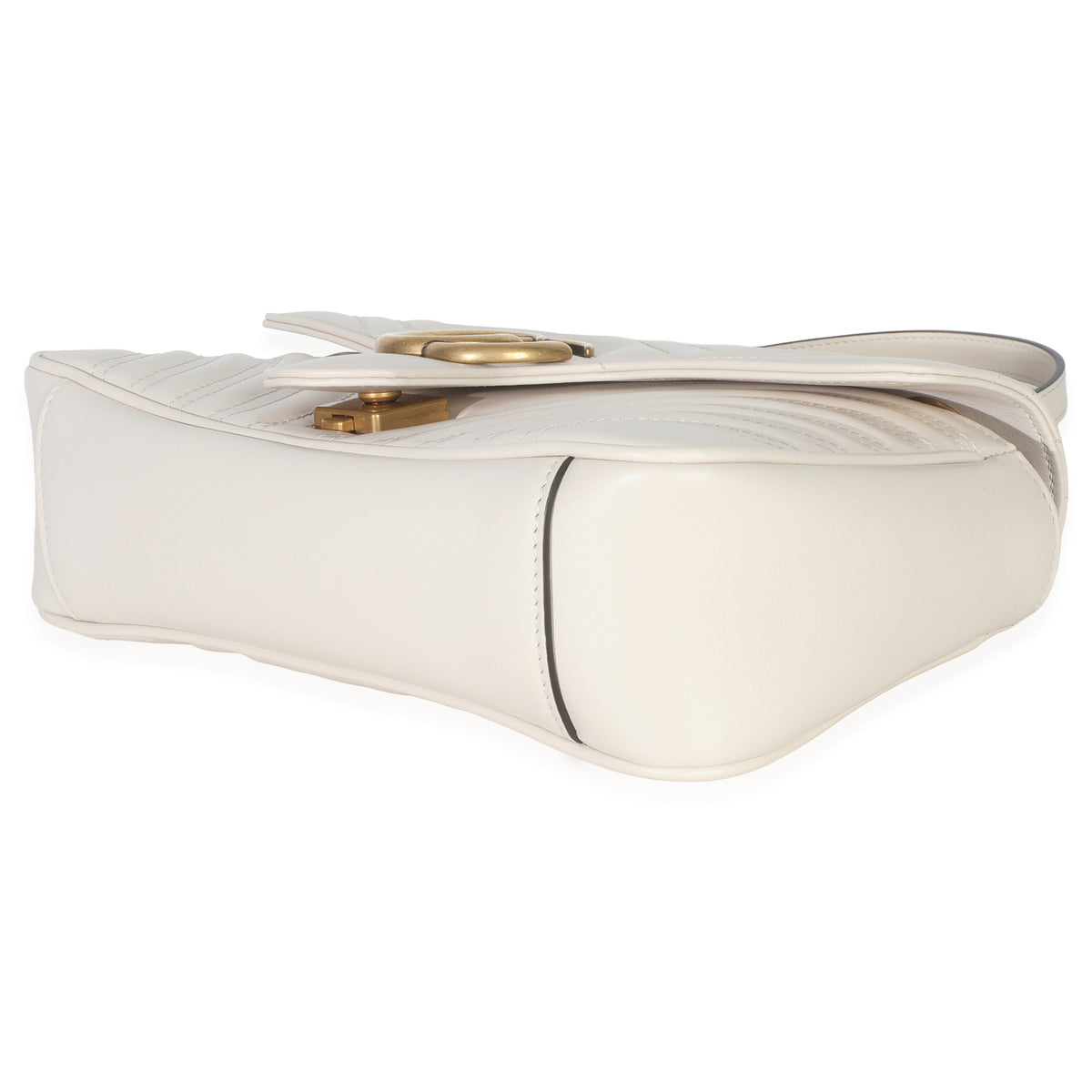 White Calfskin Matelasse Medium GG Marmont Shoulder Bag
