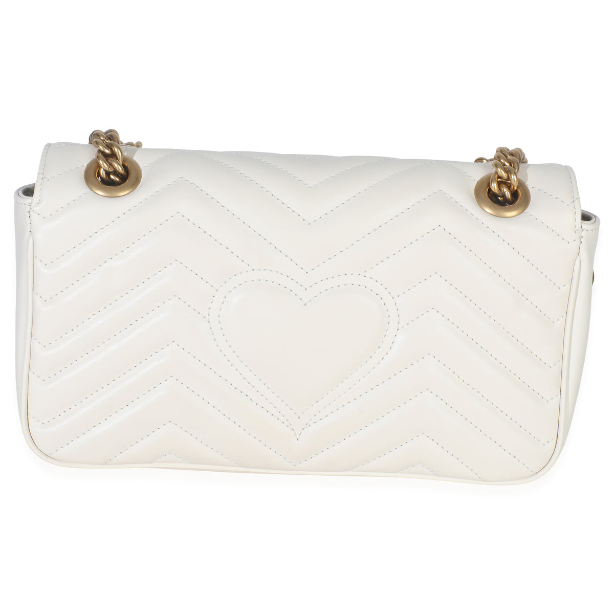 White Calfskin Matelasse Medium GG Marmont Shoulder Bag