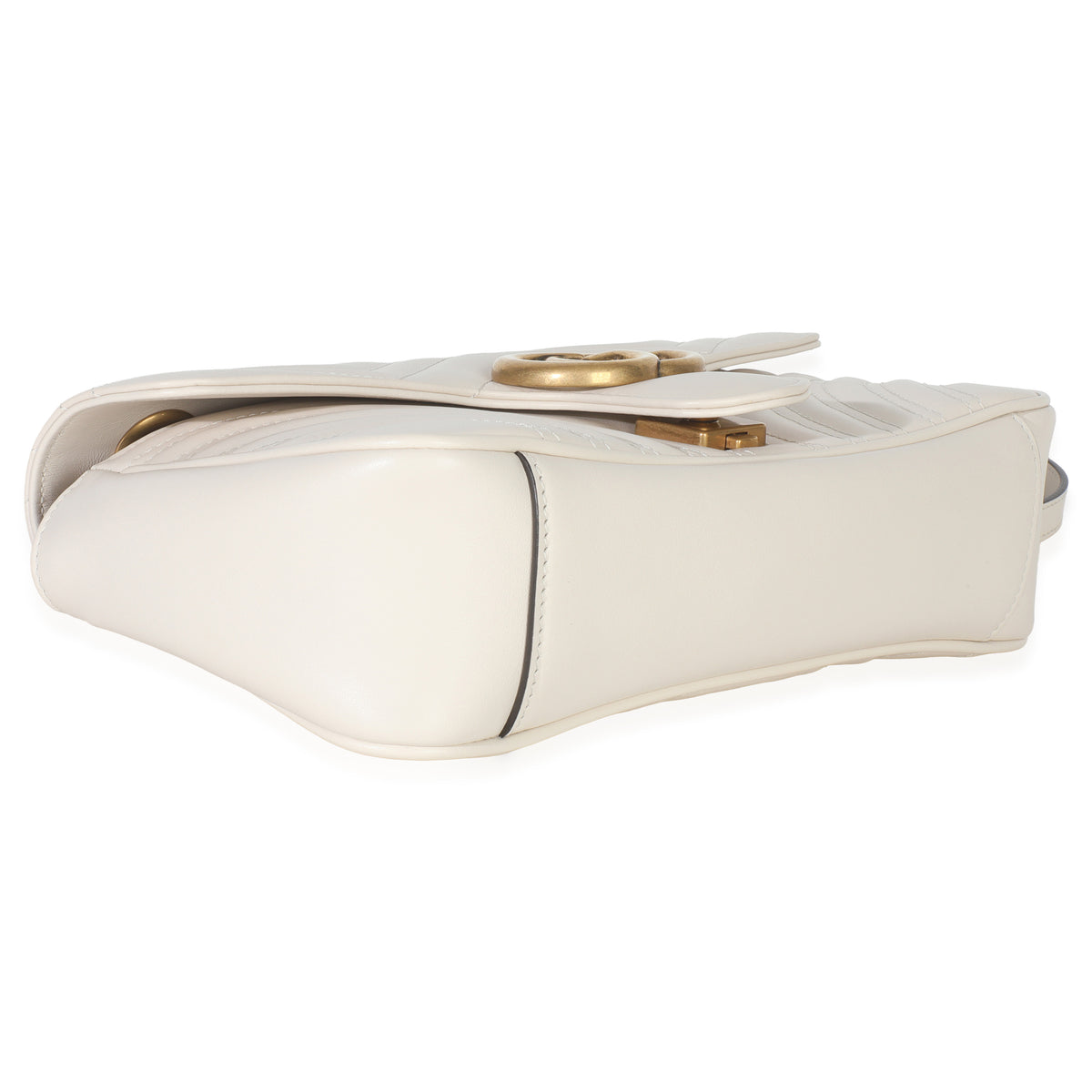 White Calfskin Matelasse Medium GG Marmont Shoulder Bag