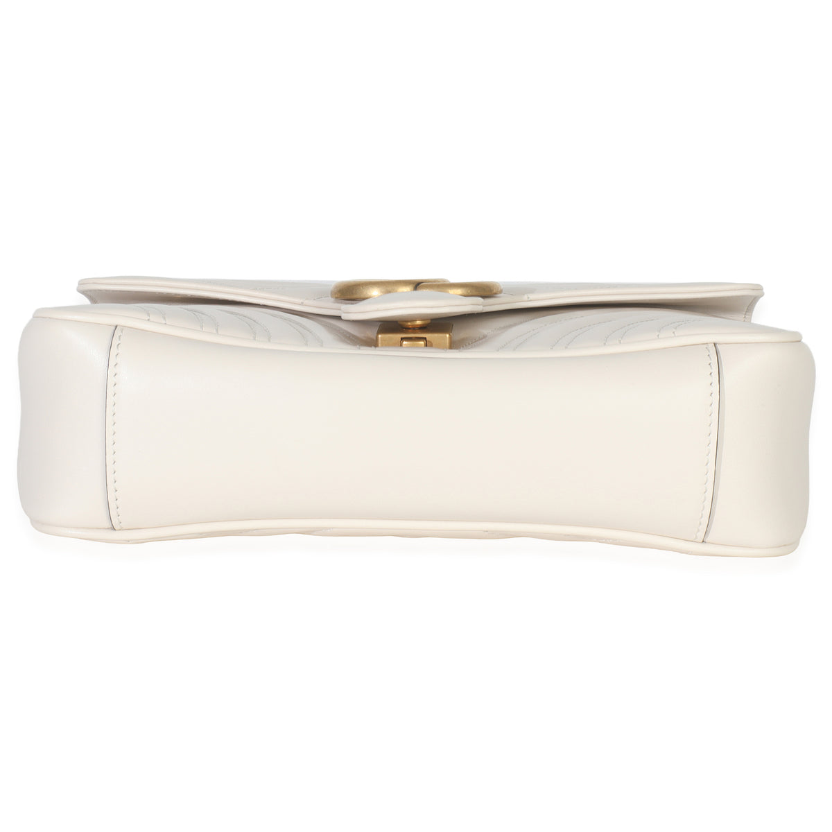 White Calfskin Matelasse Medium GG Marmont Shoulder Bag