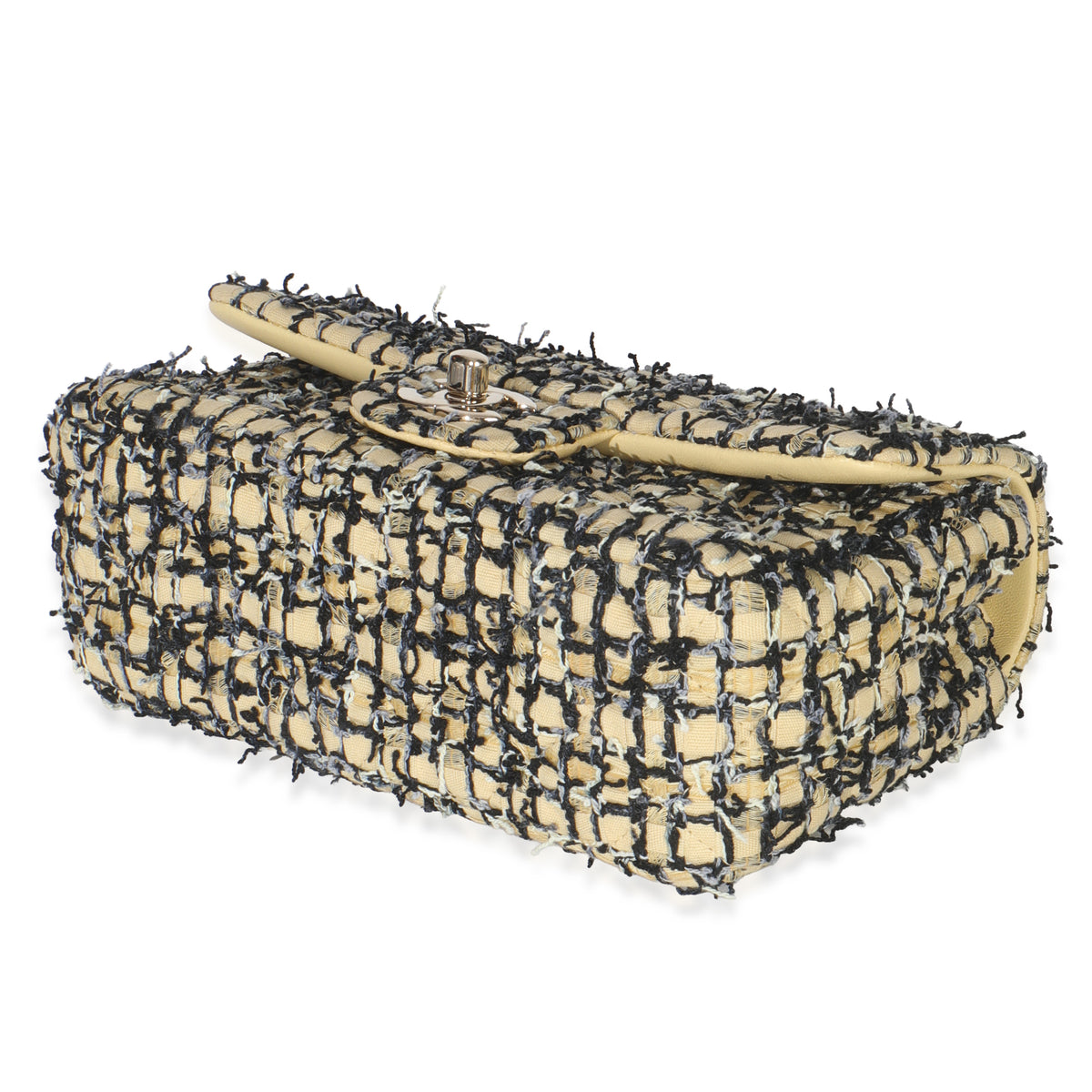 22P Black Yellow Tweed Mini Rectangular Flap Bag