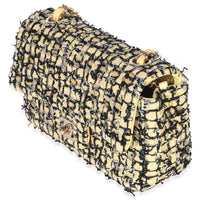 22P Black Yellow Tweed Mini Rectangular Flap Bag