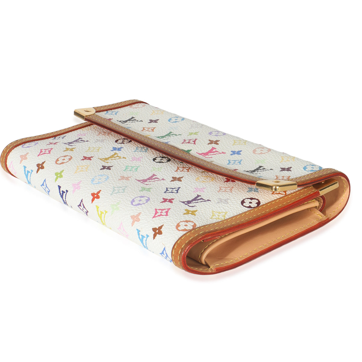 White Multicolor Canvas International Wallet