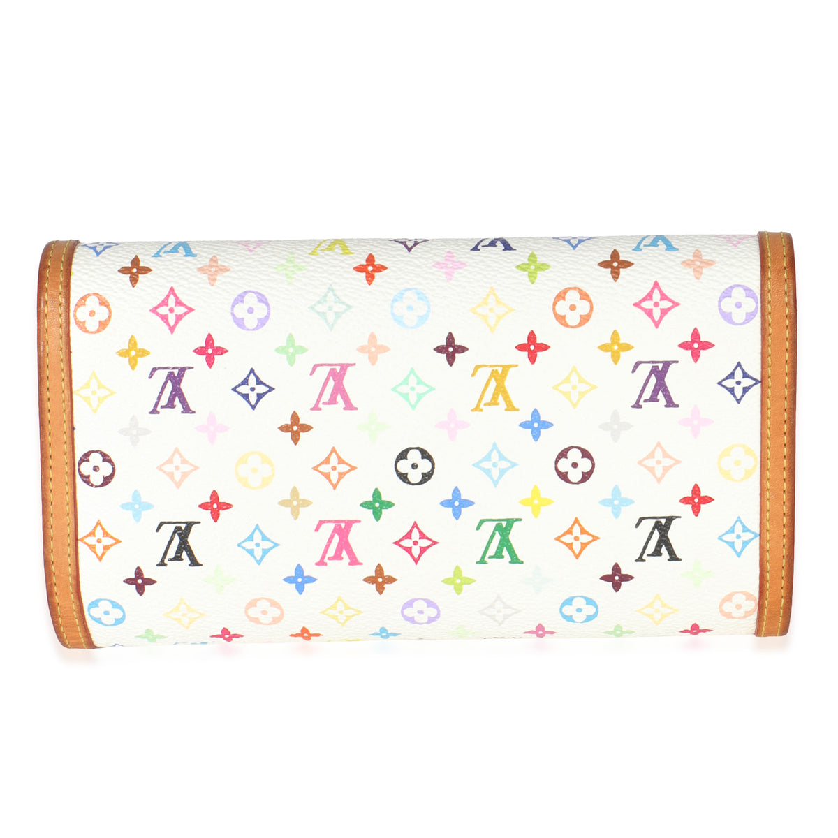 White Multicolor Canvas International Wallet
