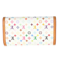 White Multicolor Canvas International Wallet