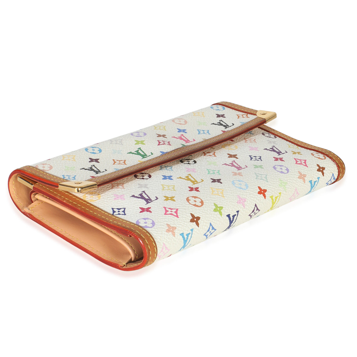 White Multicolor Canvas International Wallet