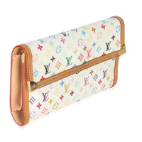 White Multicolor Canvas International Wallet