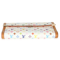 White Multicolor Canvas International Wallet