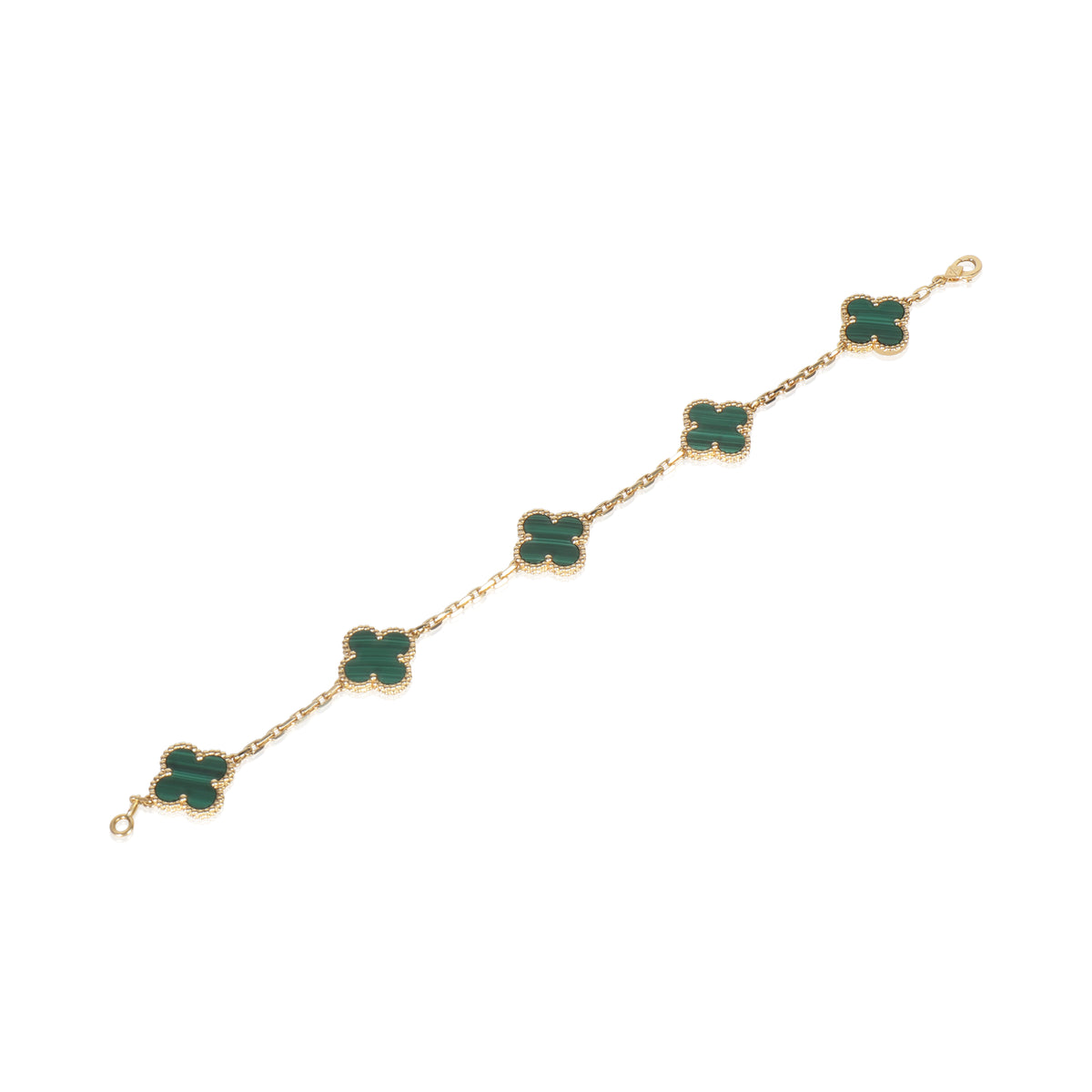 Yellow Gold Malachite Vintage Alhambra Bracelet