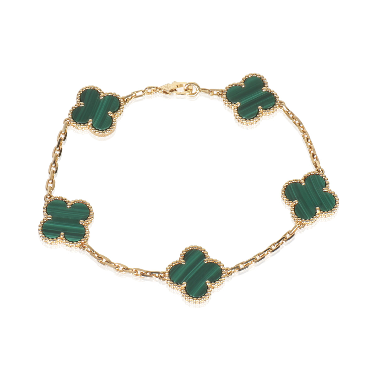 Yellow Gold Malachite Vintage Alhambra Bracelet