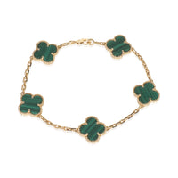 Yellow Gold Malachite Vintage Alhambra Bracelet