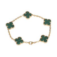 Yellow Gold Malachite Vintage Alhambra Bracelet