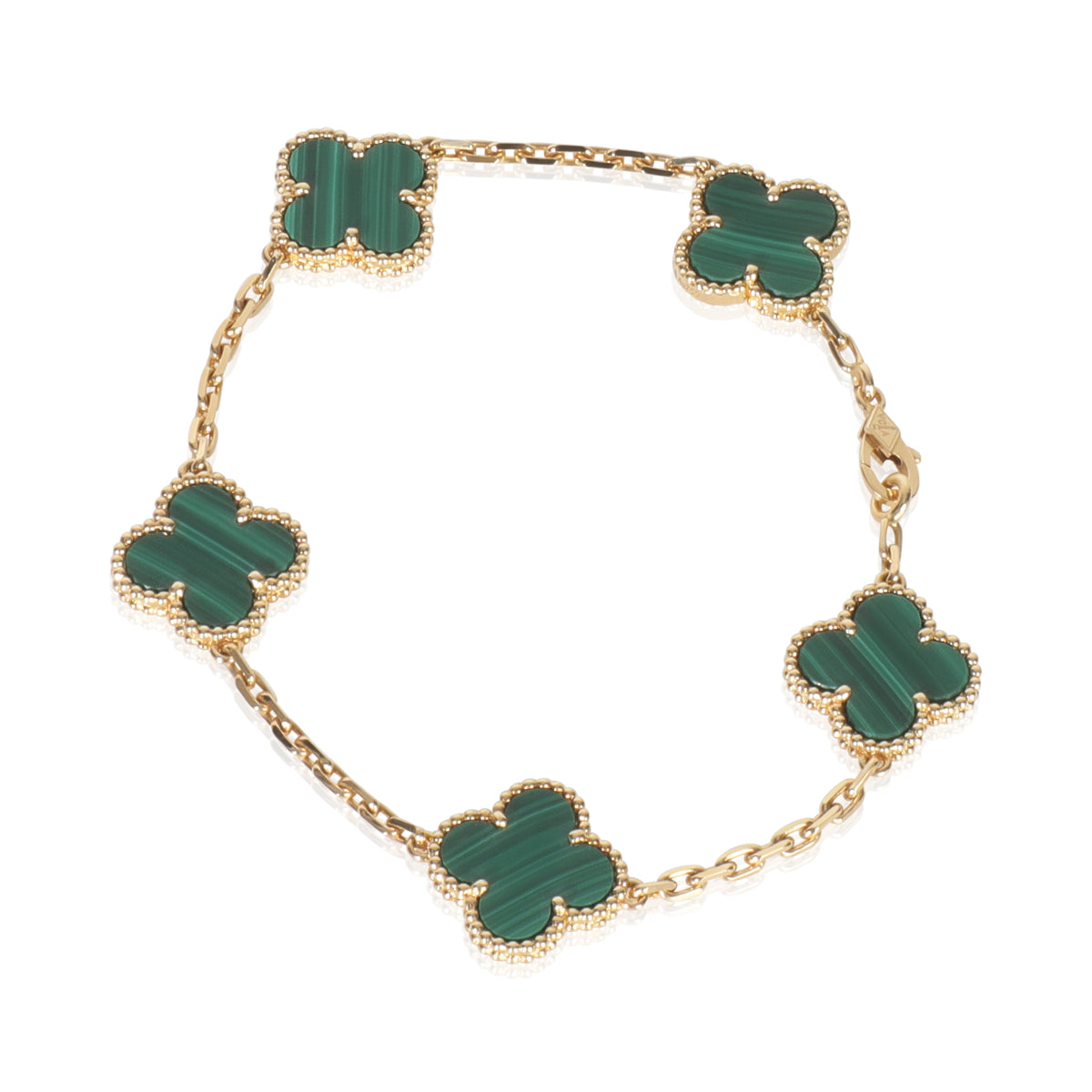 Yellow Gold Malachite Vintage Alhambra Bracelet