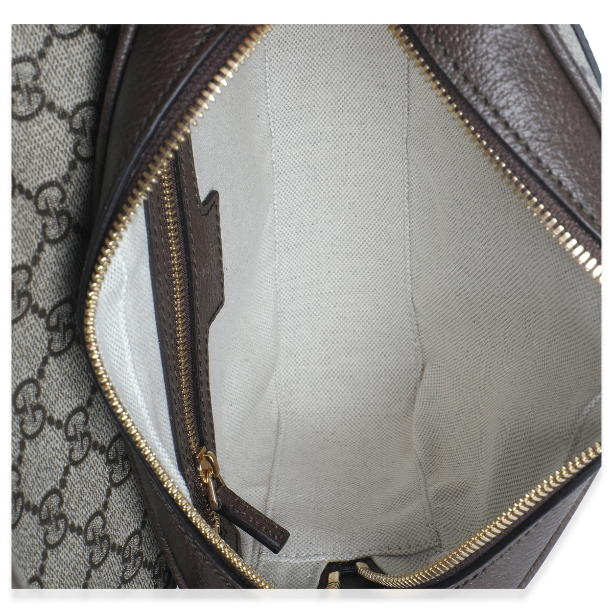 Beige GG Supreme Canvas Textured Dollar Calfskin Web Studded Mini Ophidia