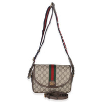 Beige GG Supreme Canvas Textured Dollar Calfskin Web Studded Mini Ophidia