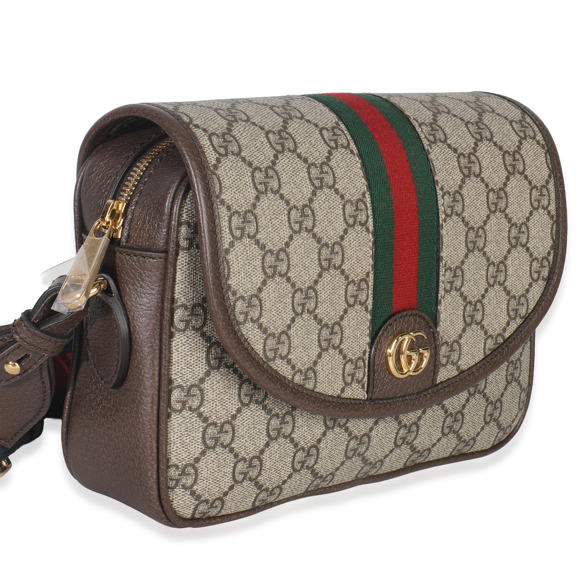 Beige GG Supreme Canvas Textured Dollar Calfskin Web Studded Mini Ophidia