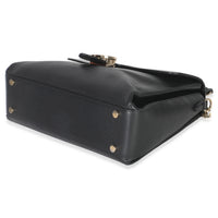 Gucci Black Pebbled Calfskin Medium Interlocking G Flap Bag Handbag box