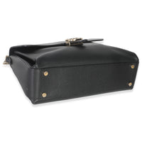 Gucci Black Pebbled Calfskin Medium Interlocking G Flap Bag Handbag clasp