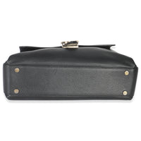 Gucci Black Pebbled Calfskin Medium Interlocking G Flap Bag Handbag stamp