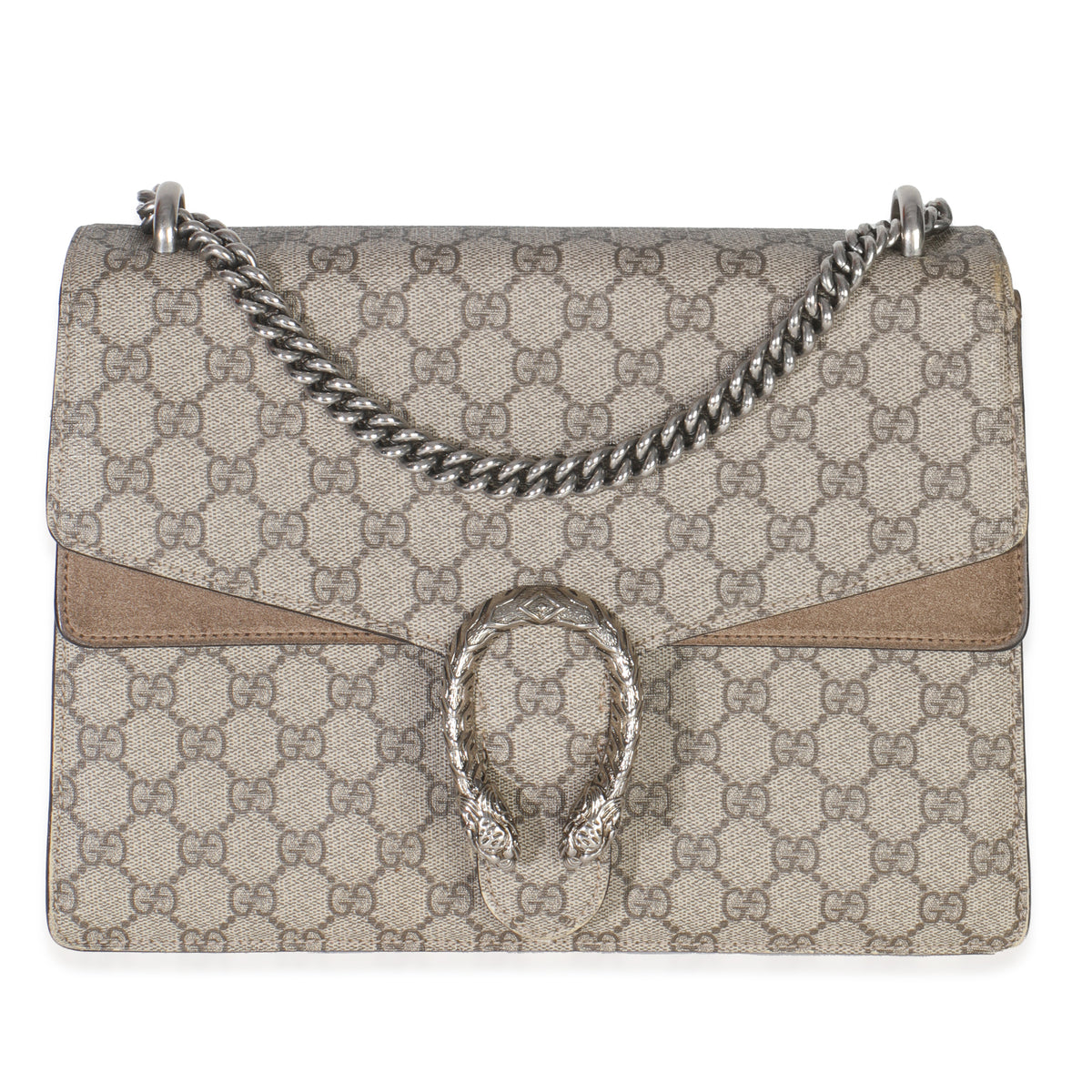 Taupe Beige GG Supreme Canvas Medium Dionysus Bag