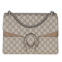 Taupe Beige GG Supreme Canvas Medium Dionysus Bag