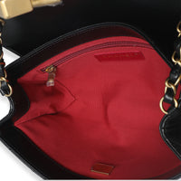 Black Quilted Lambskin Small Diamond Lock Flap Bag