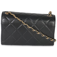Black Quilted Lambskin Small Diamond Lock Flap Bag