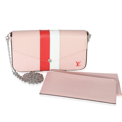 Rose Ballerine Epi Stripe Felicie Pochette