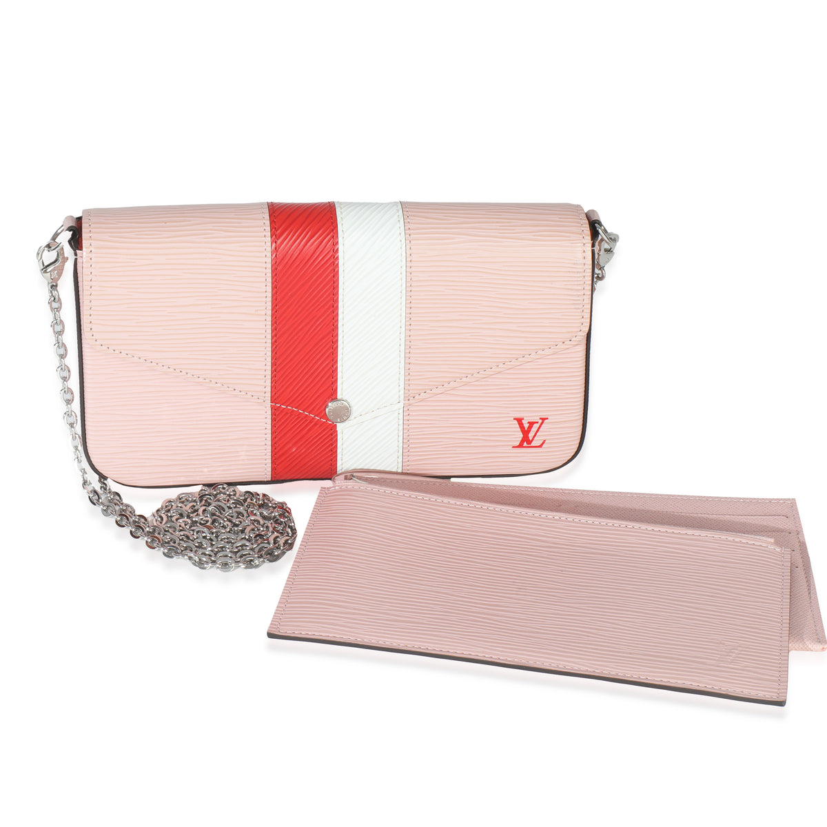 Rose Ballerine Epi Stripe Felicie Pochette