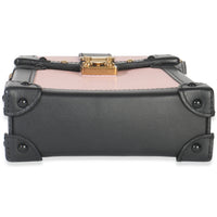 Louis Vuitton Rose Ballerine Black Epi Vertical Trunk Pochette Handbag stamp