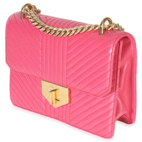 Prada Pink Calfskin Turn Lock Chain Flap Bag Handbag sv