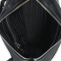 Prada Black Pink Calfskin Banana Logo Crossbody Bag Handbag ad1