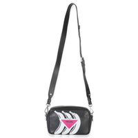 Prada Black Pink Calfskin Banana Logo Crossbody Bag Handbag av
