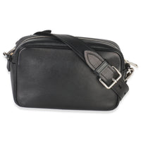 Prada Black Pink Calfskin Banana Logo Crossbody Bag Handbag bv