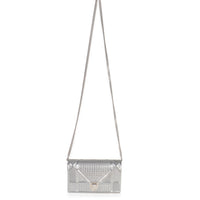 Christian Dior Silver Microcannage Calfskin Diorama Wallet On Chain Handbag av