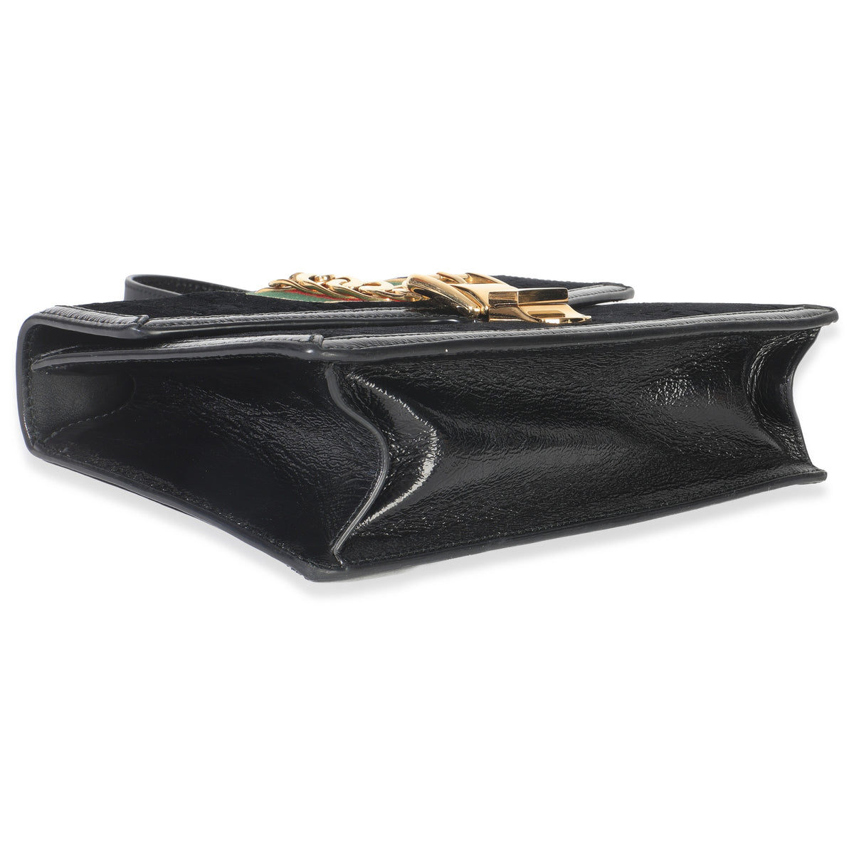 Black GG Velvet Small Sylvie Shoulder Bag