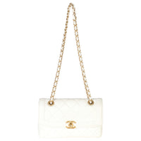 White Quilted Lambskin Small CC Flap Bag