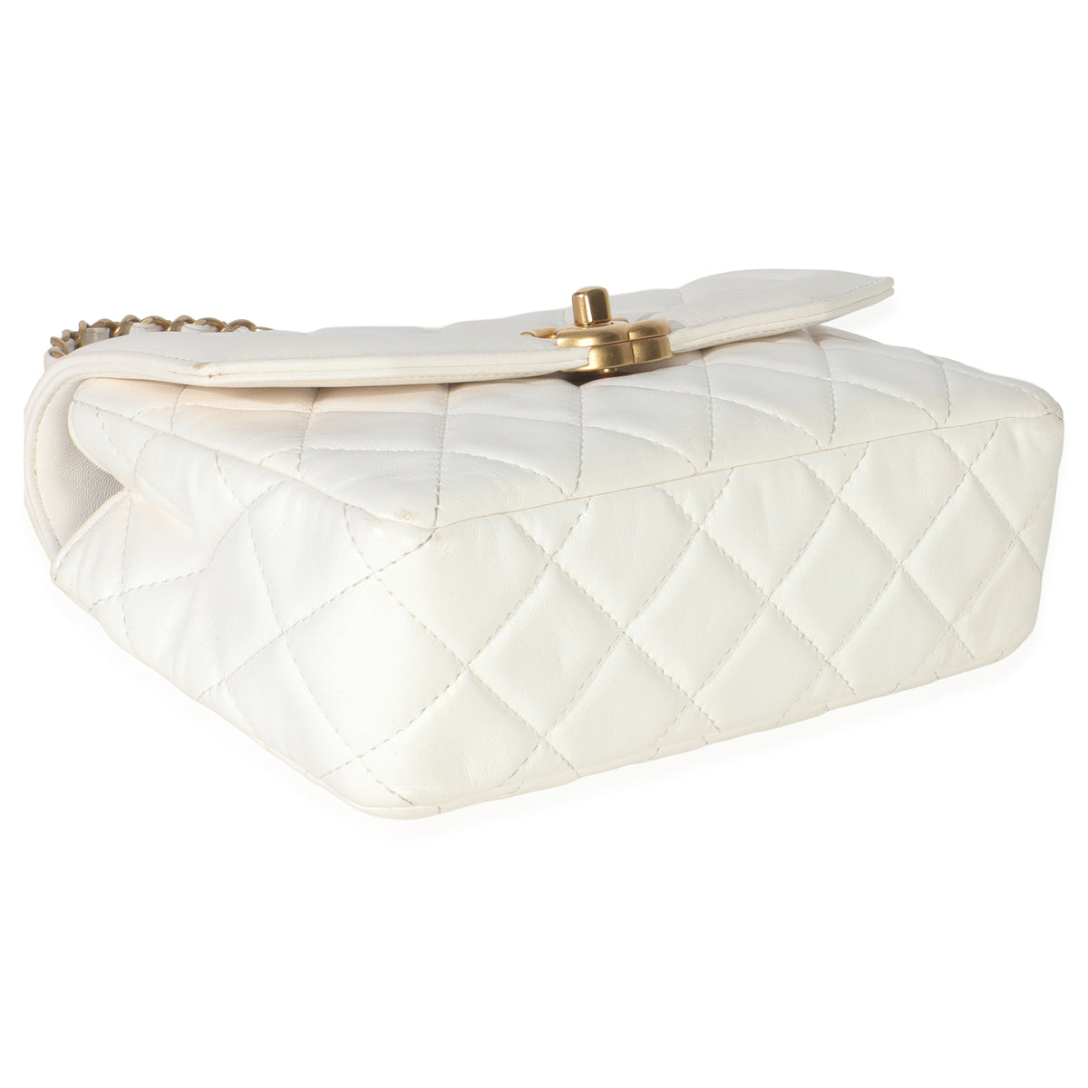 White Quilted Lambskin Small CC Flap Bag