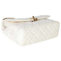 White Quilted Lambskin Small CC Flap Bag