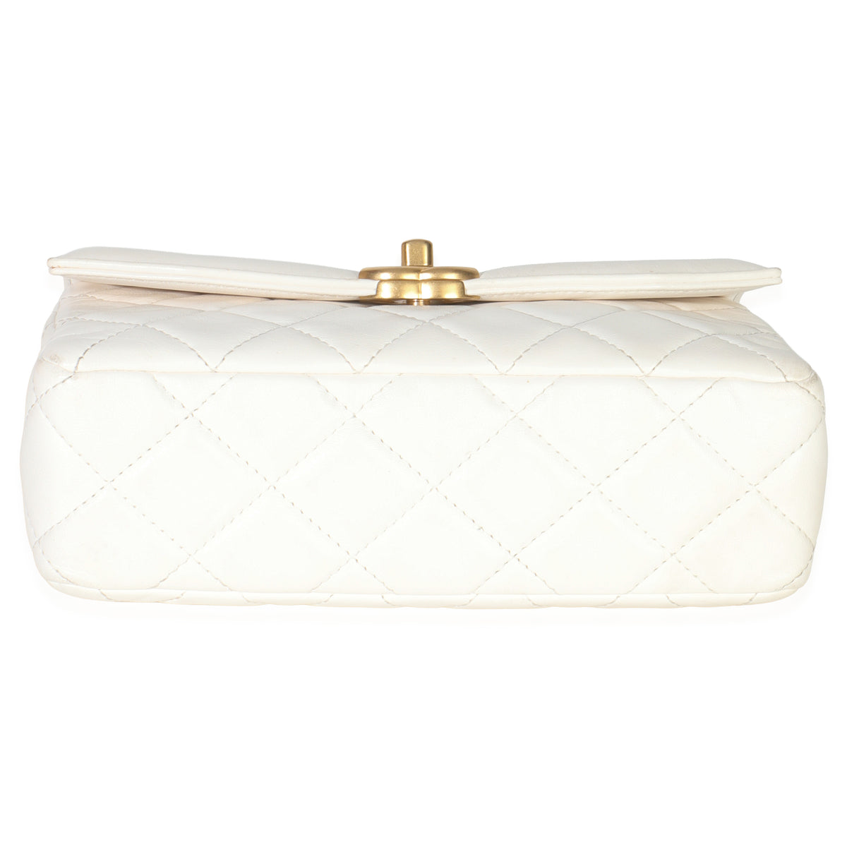 White Quilted Lambskin Small CC Flap Bag