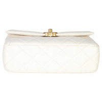 White Quilted Lambskin Small CC Flap Bag