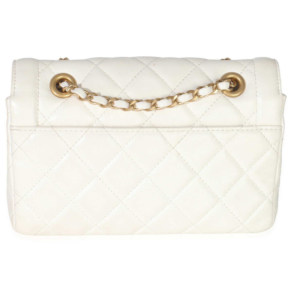 White Quilted Lambskin Small CC Flap Bag