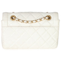 White Quilted Lambskin Small CC Flap Bag