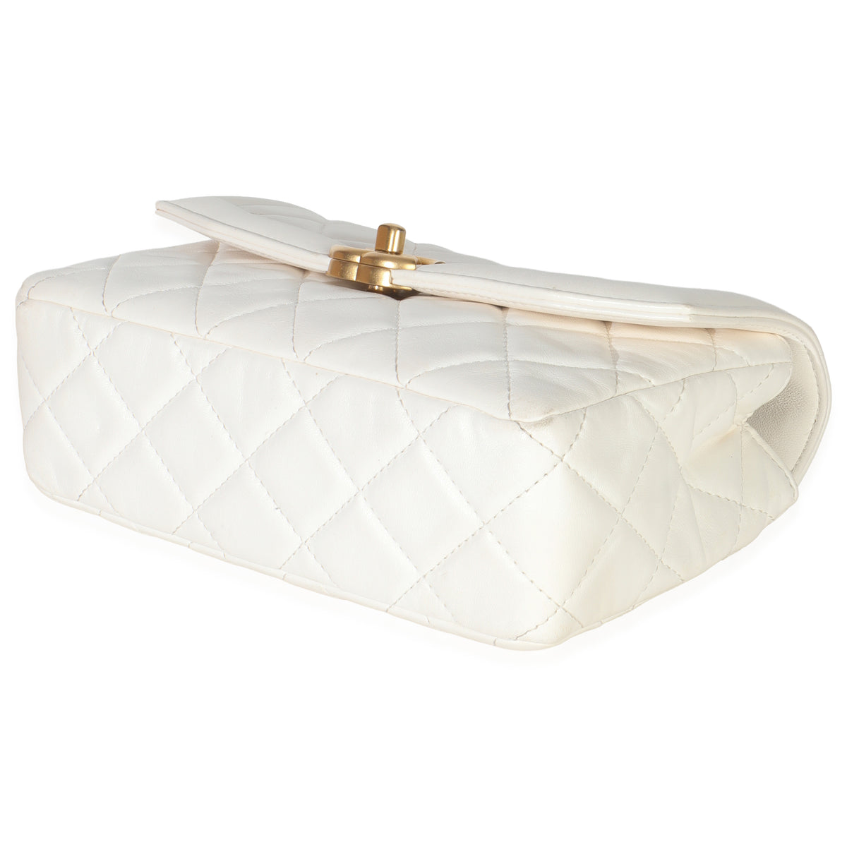 White Quilted Lambskin Small CC Flap Bag
