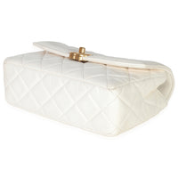 White Quilted Lambskin Small CC Flap Bag