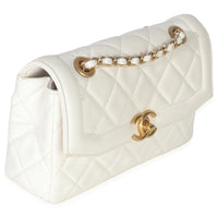 White Quilted Lambskin Small CC Flap Bag