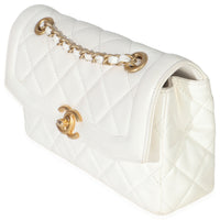 White Quilted Lambskin Small CC Flap Bag