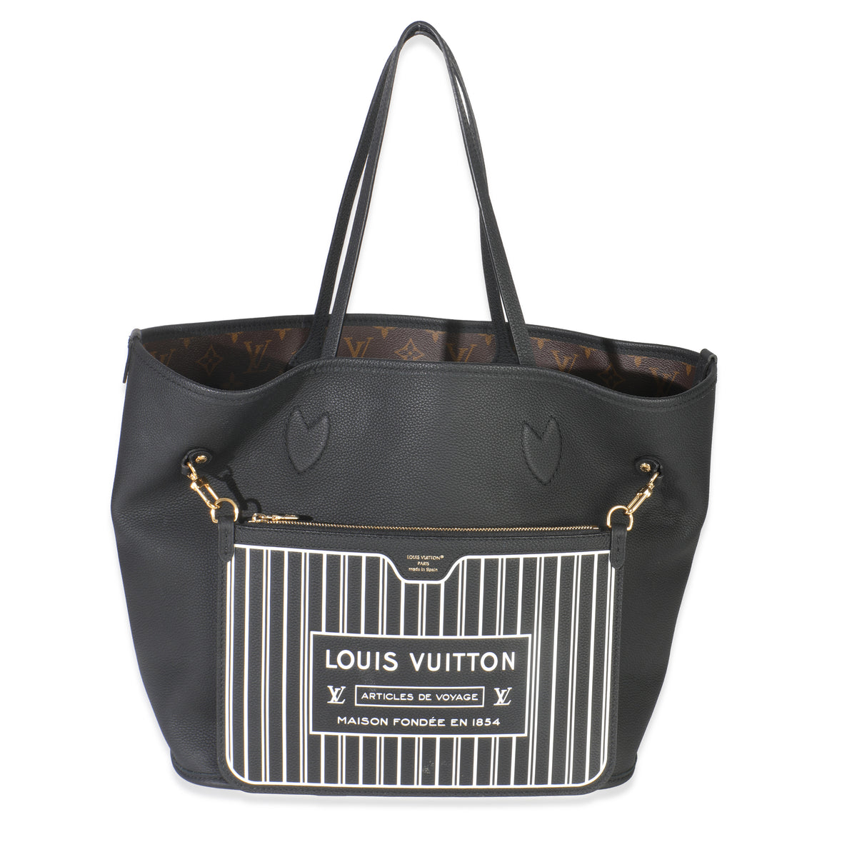 Black Grained Leather Reversible Inside Out Neverfull MM