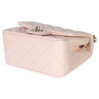 Chanel Pink Quilted Lambskin Mini Square Flap Bag Handbag box