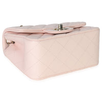 Chanel Pink Quilted Lambskin Mini Square Flap Bag Handbag clasp